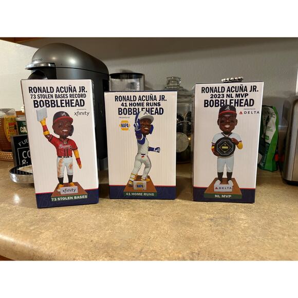 MLB Ronald Acuña Jr. Bobble Heads (three) - Picture 1 of 4